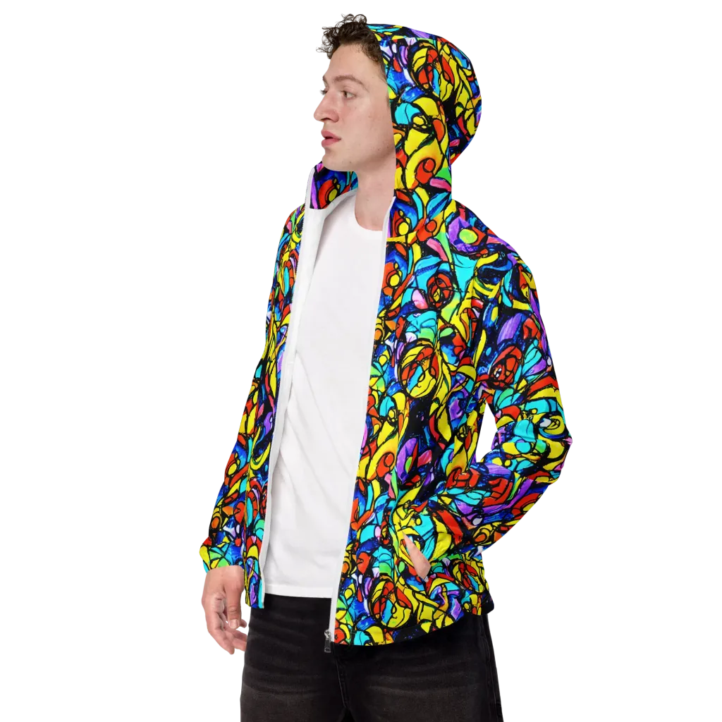 Stained Glass Fever on Men's Windbreaker — Left Front