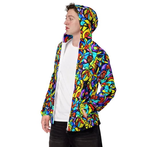 Stained Glass Fever on a Men's Windbreaker