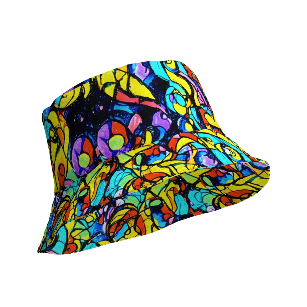 Stained Glass Fever on Reversible Bucket Hat — Product details Outside