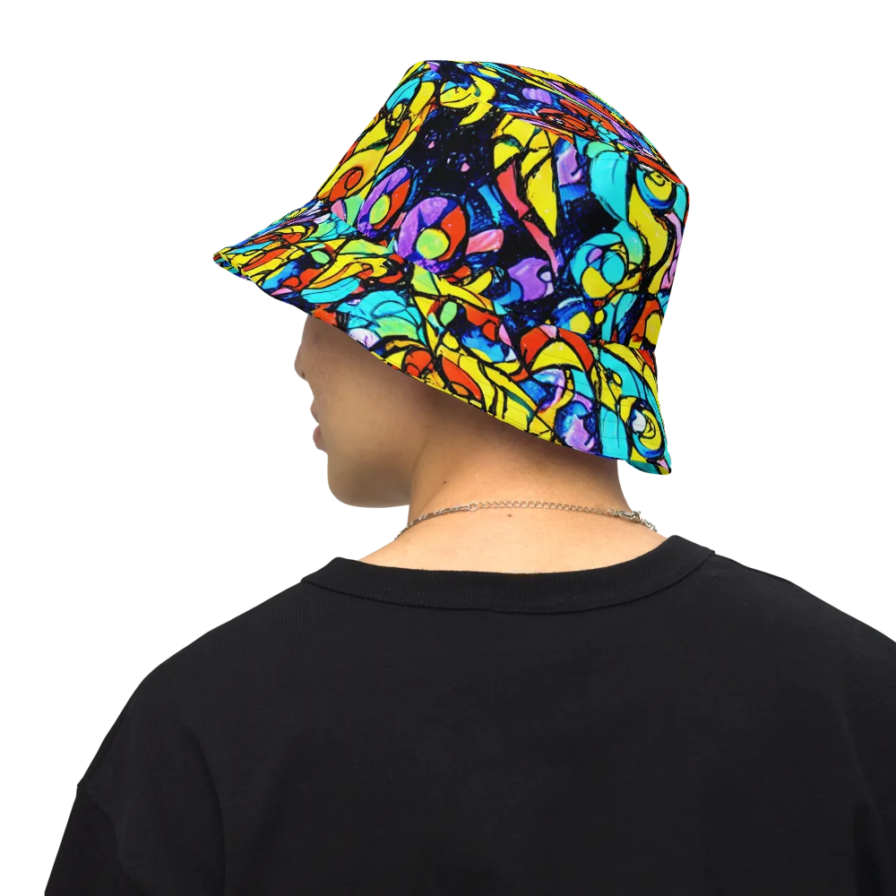 Stained Glass Fever on Reversible Bucket Hat — Back Inside