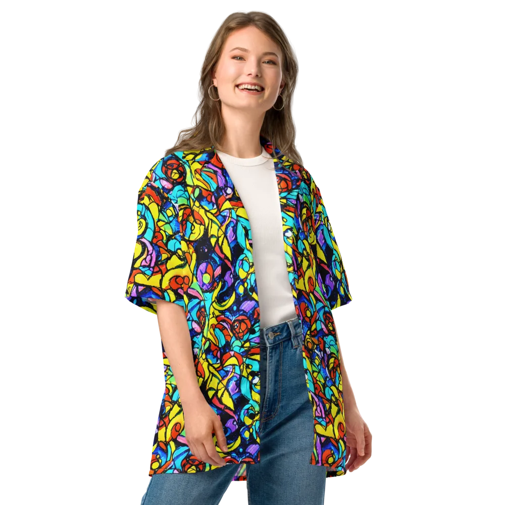 Stained Glass Fever on Button Shirt — Front