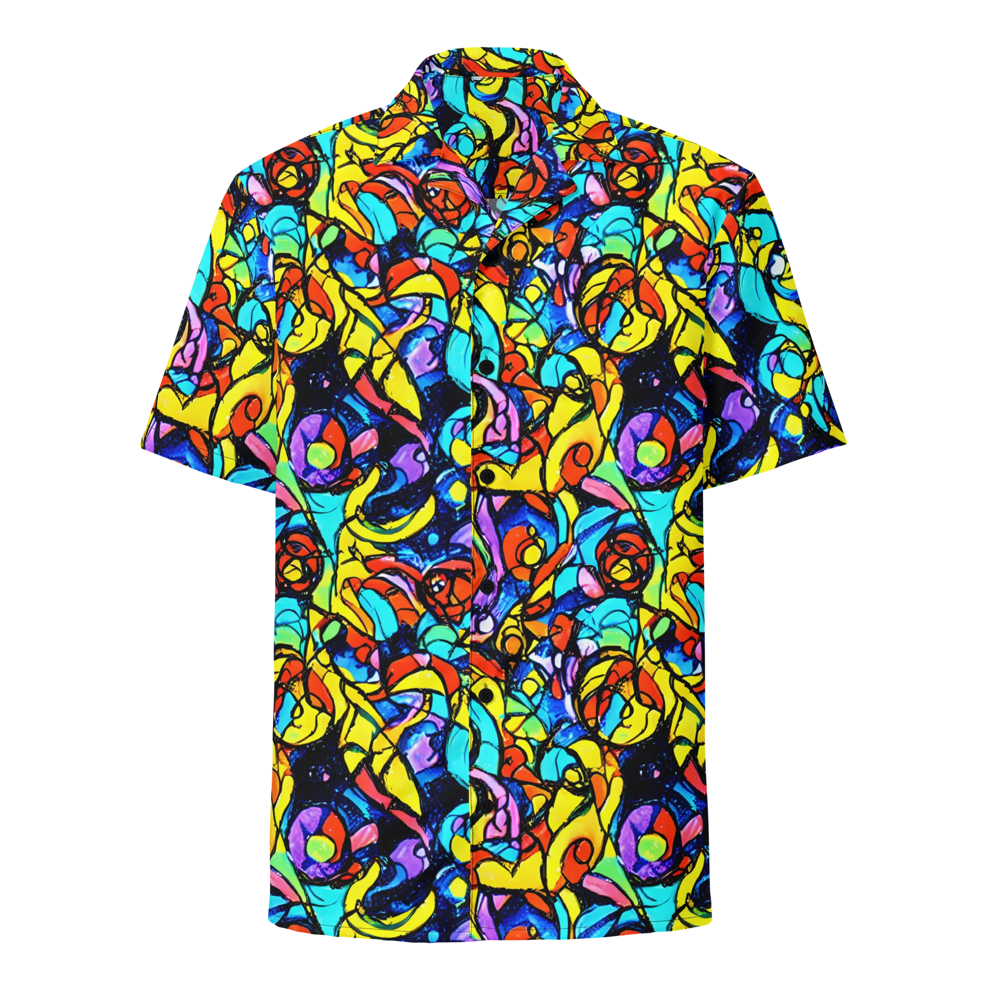 Stained Glass Fever on Button Shirt — Front
