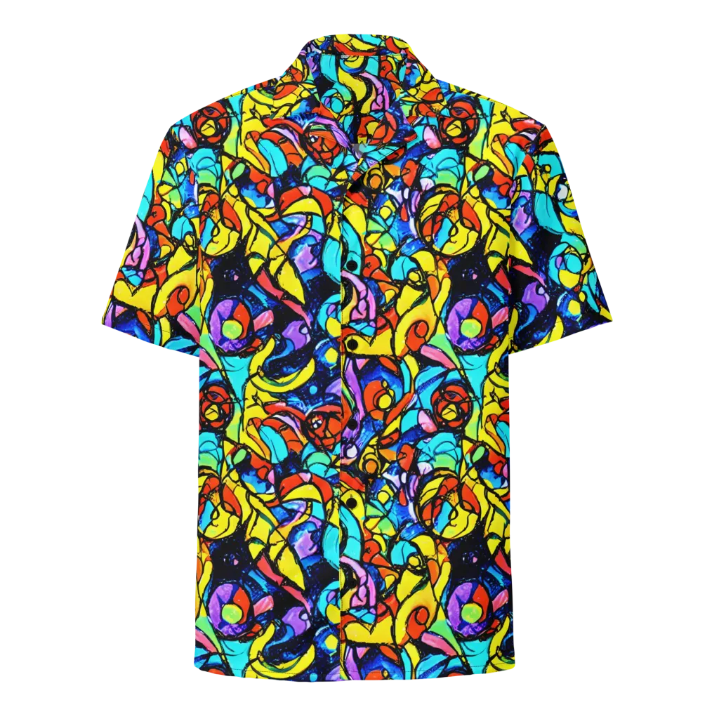 Stained Glass Fever on Button Shirt — Front
