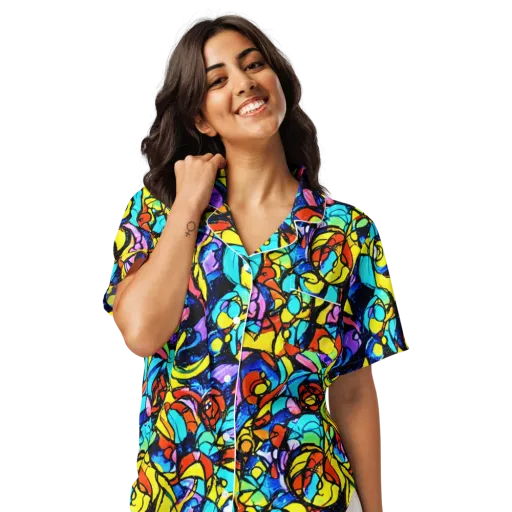 Stained Glass Fever on a Women's Short Sleeve Pajama Top