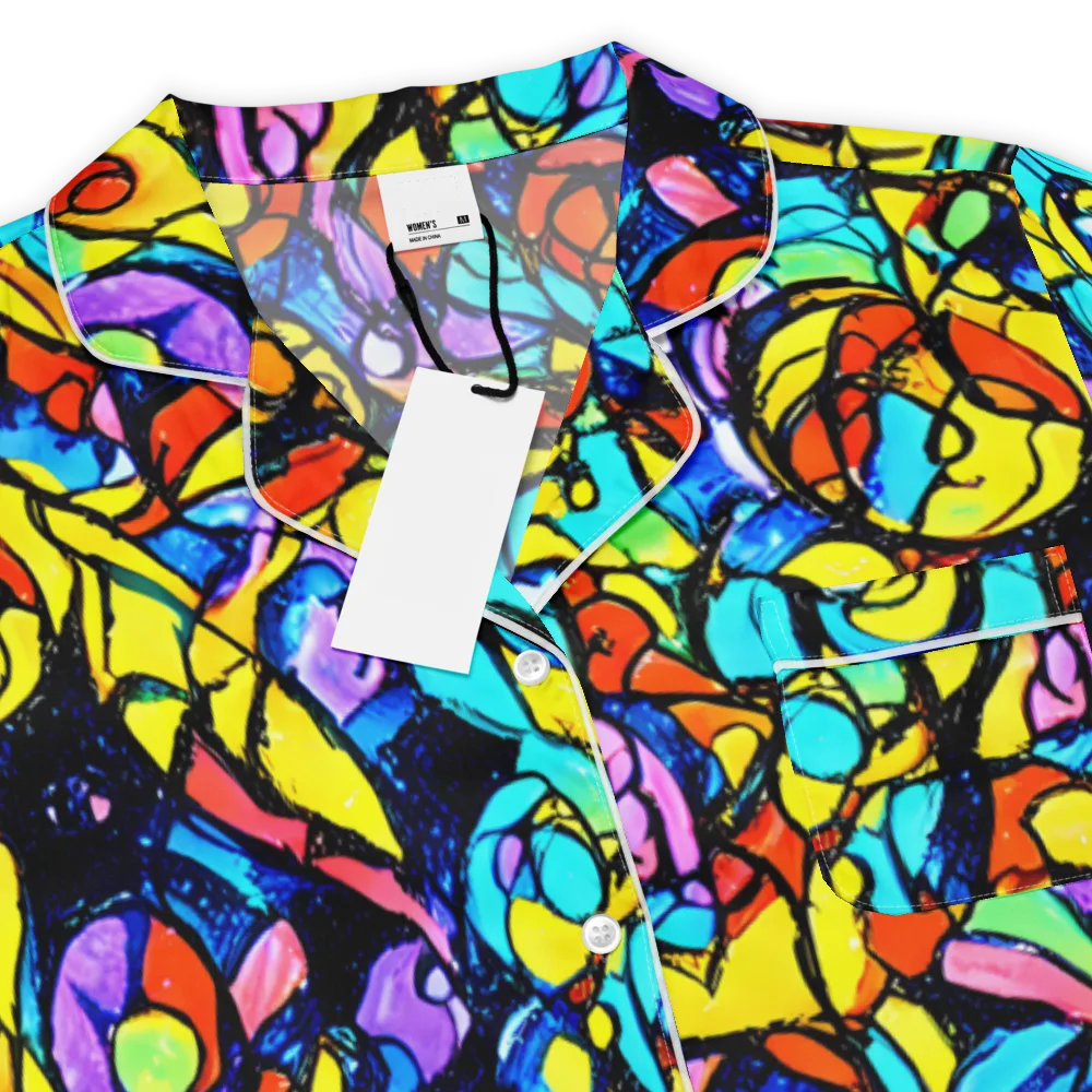 Stained Glass Fever on Women's Short Sleeve Pajama Top — Product details
