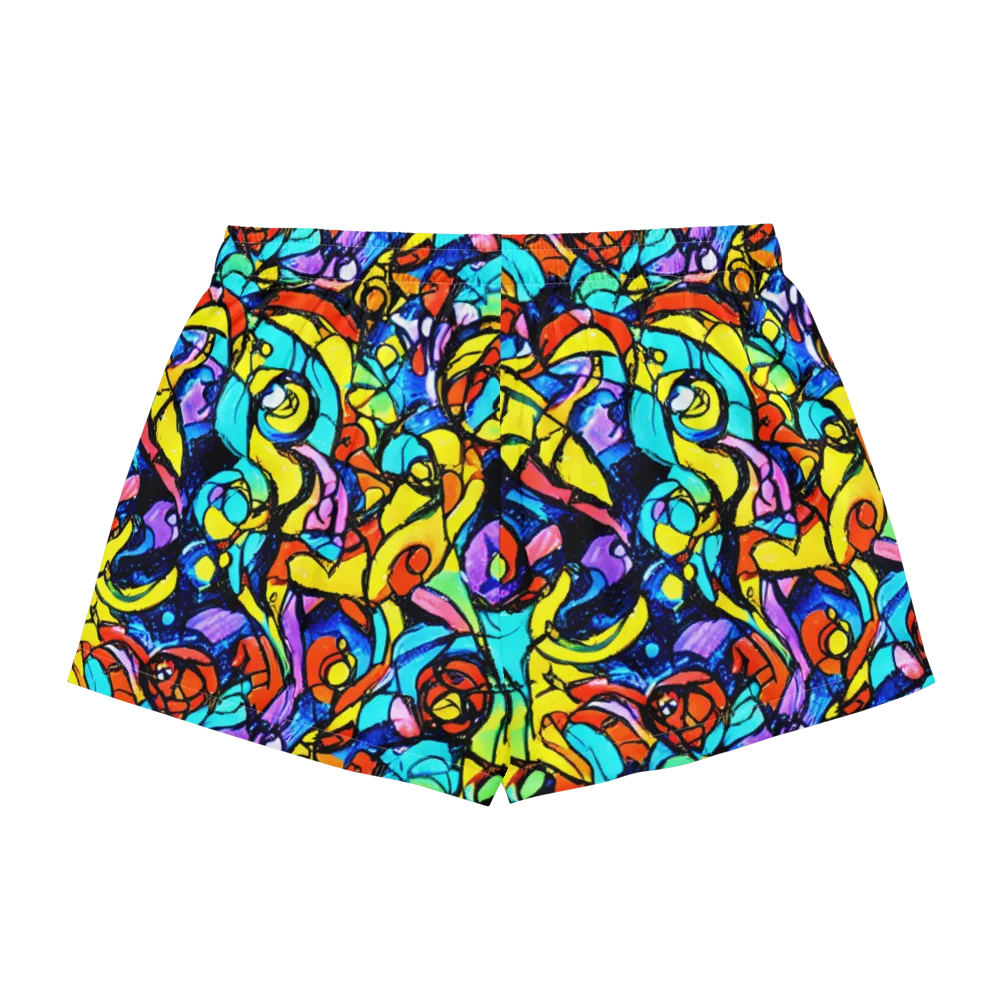 Stained Glass Fever on Women's Pajama Shorts — Back