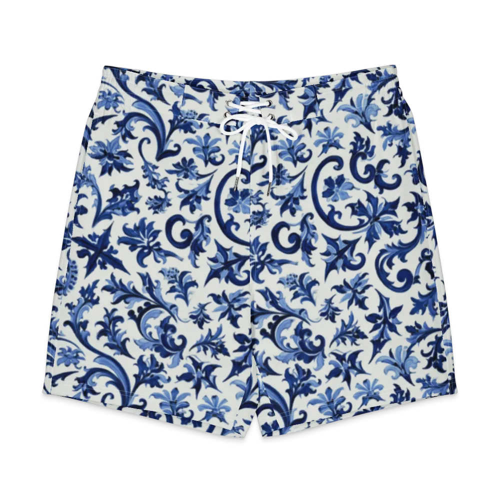 Indigo Filigree on Men's Board Shorts — Front