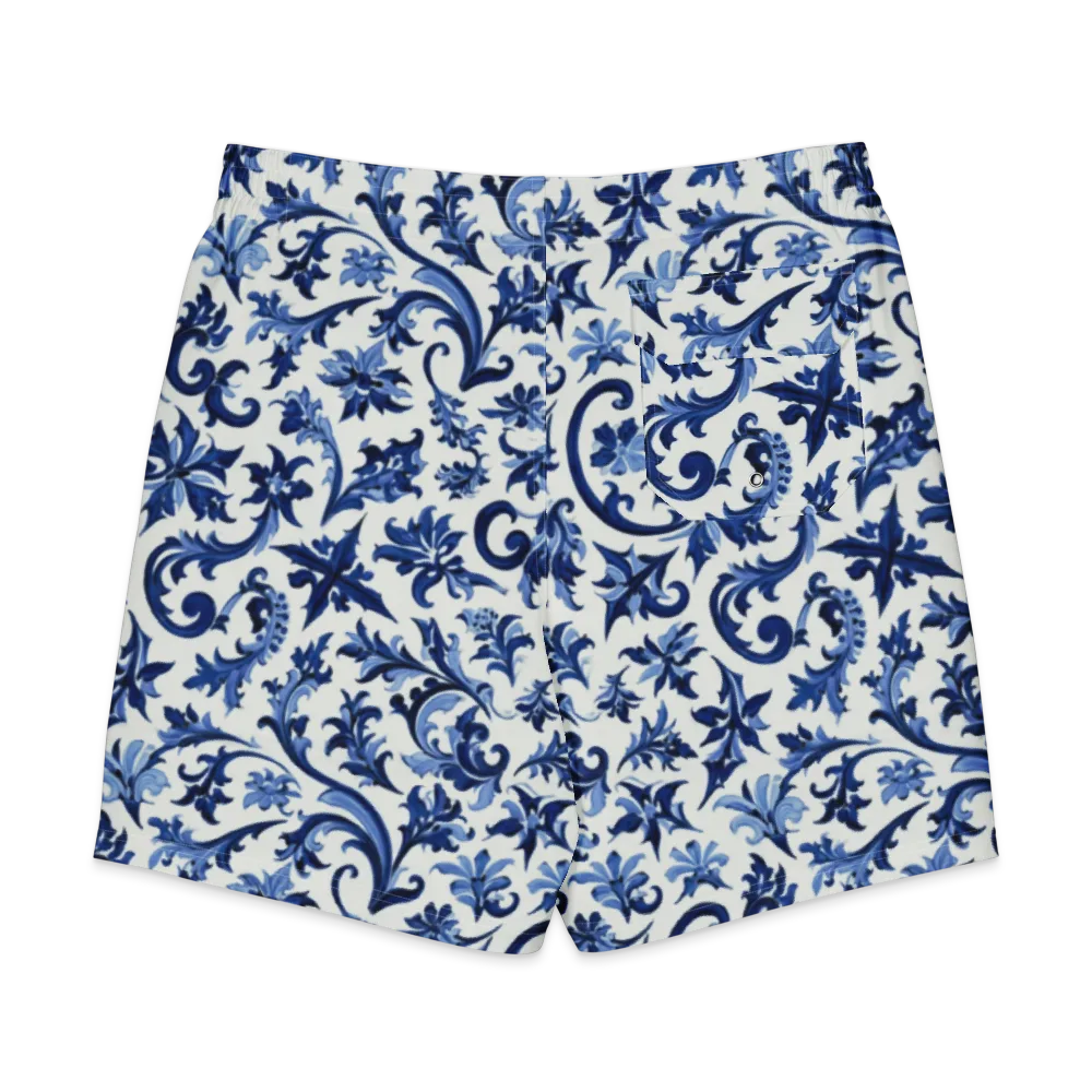Indigo Filigree on Men's Board Shorts — Back