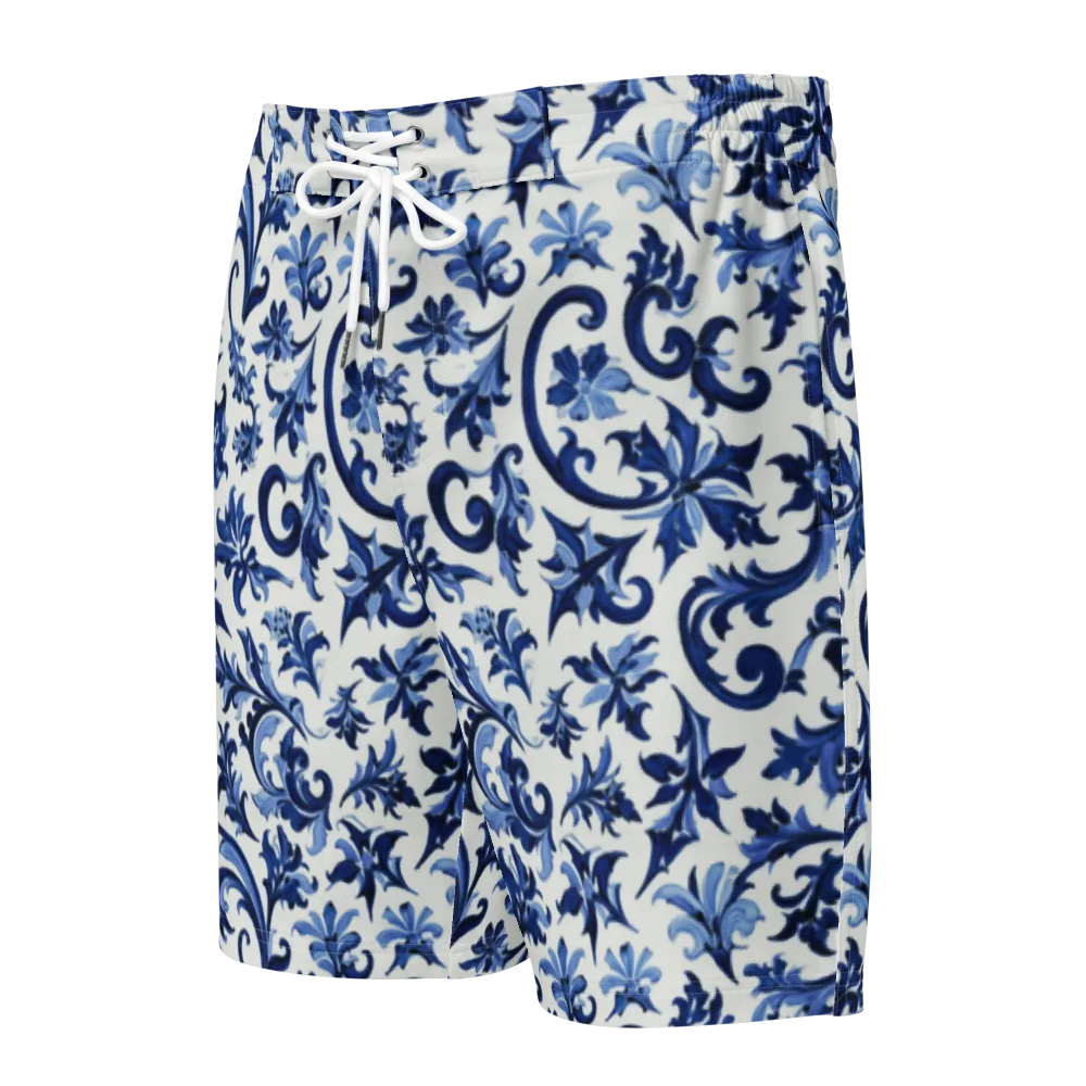 Indigo Filigree on Men's Board Shorts — Front