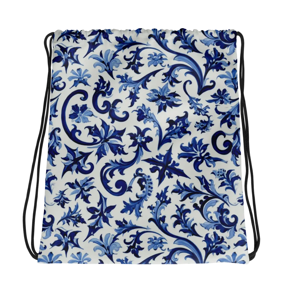 Indigo Filigree on Drawstring Bag — Photo