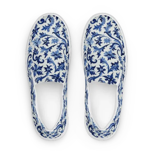 Indigo Filigree on a Women's Slip-On Canvas Shoes
