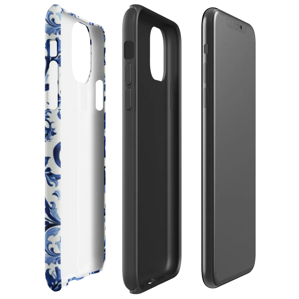 Indigo Filigree on Tough Case for iPhone® — Right