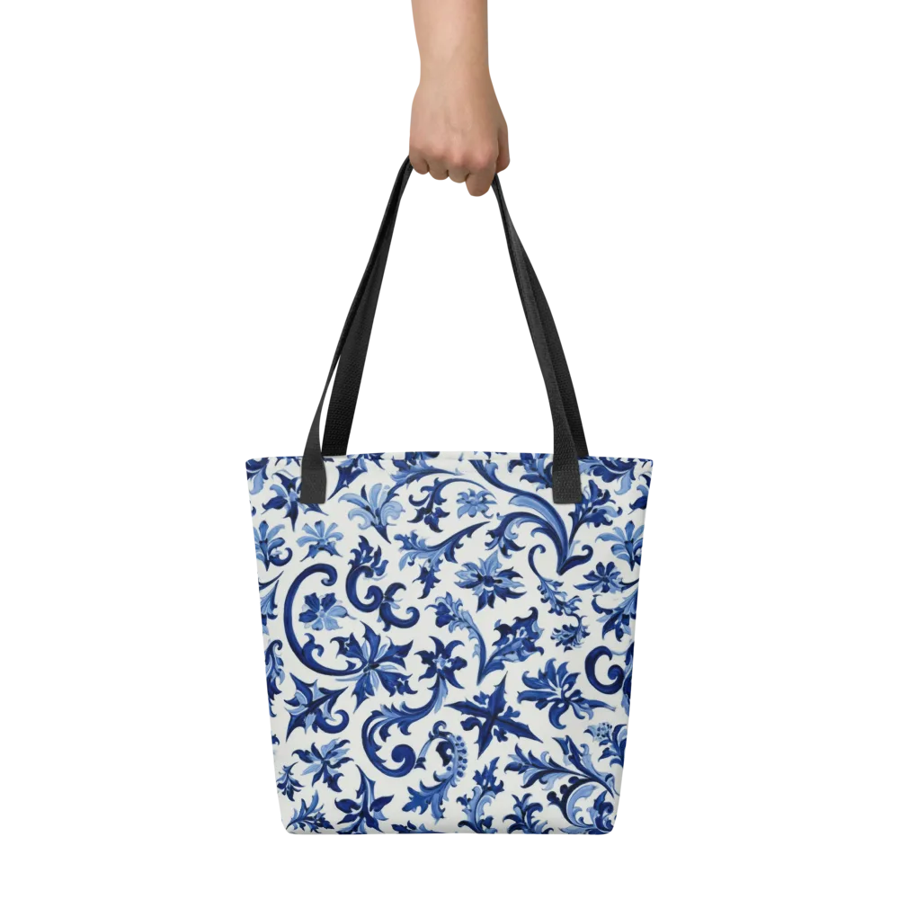 Indigo Filigree on Tote Bag — Front