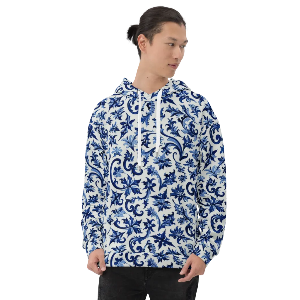 Indigo Filigree on Hoodie — Front
