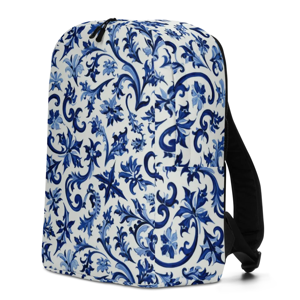 Indigo Filigree on Minimalist Backpack — Left