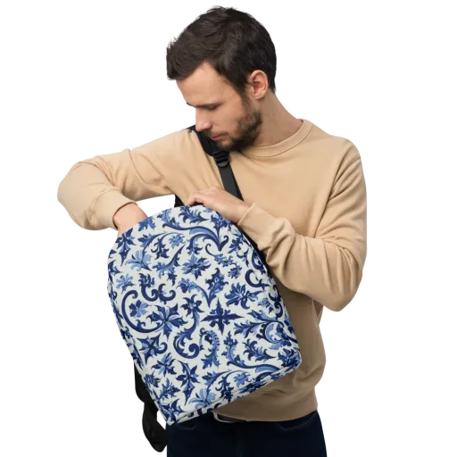 Indigo Filigree on a Minimalist Backpack