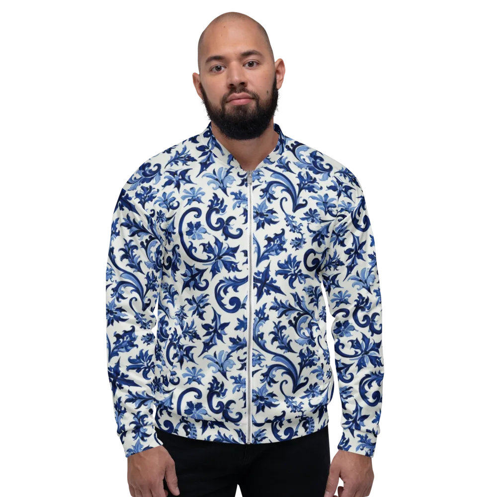 Indigo Filigree on Bomber Jacket — Front