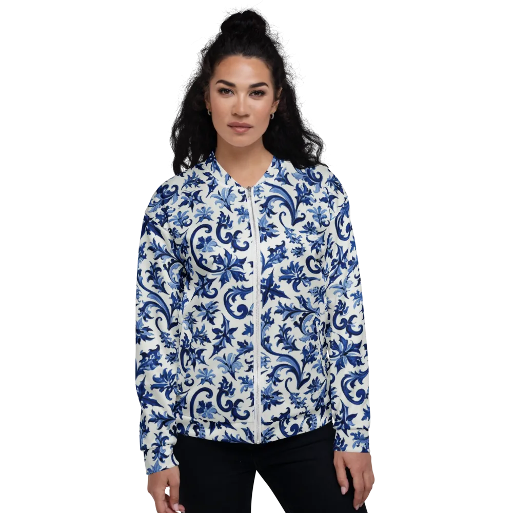 Indigo Filigree on Bomber Jacket — Front