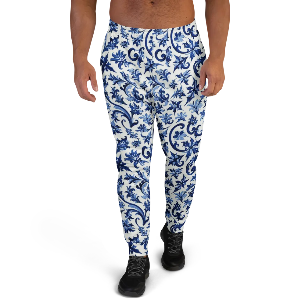 Indigo Filigree on Men's Joggers — Front