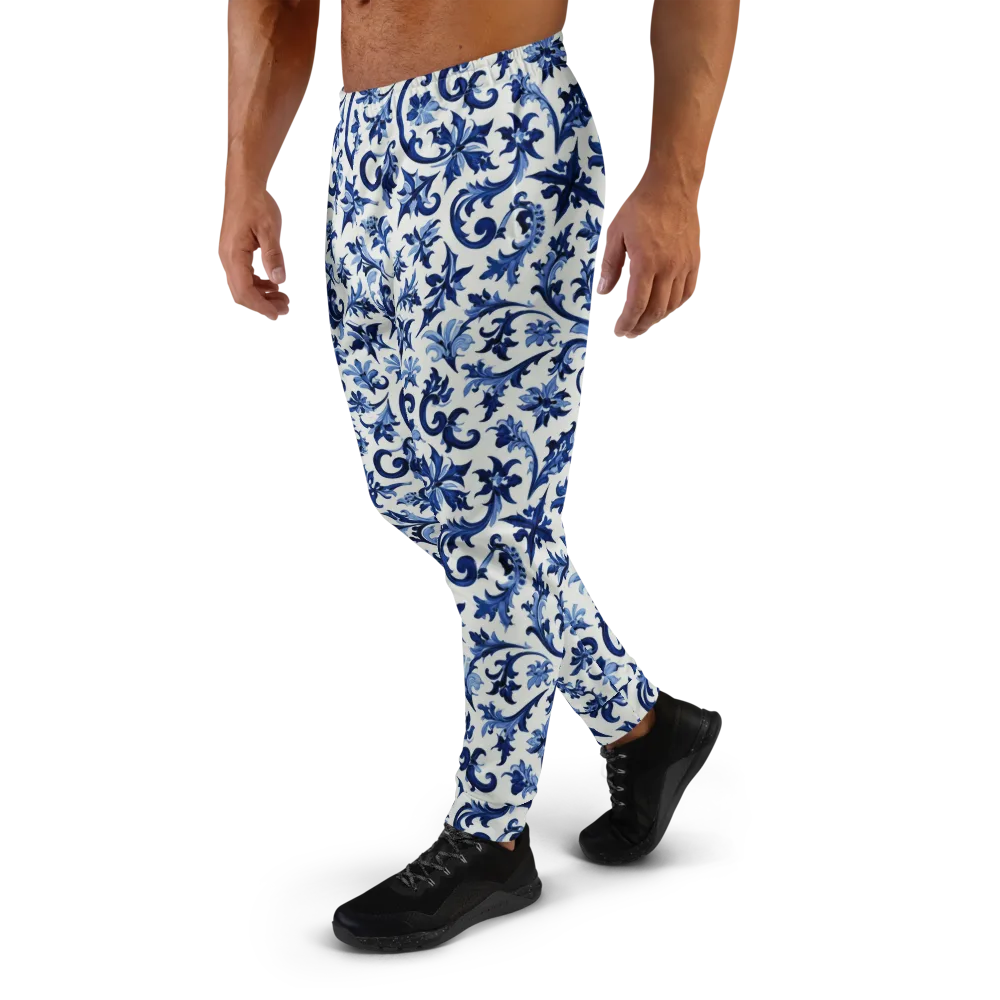Indigo Filigree on Men's Joggers — Left