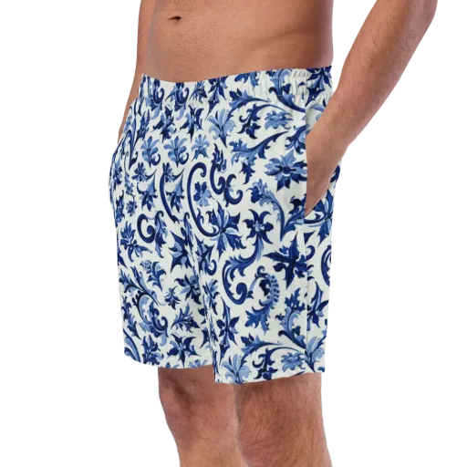 Indigo Filigree on a Swim Trunks
