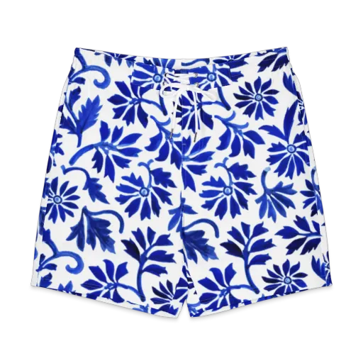 Azure Vinework on a Men's Board Shorts