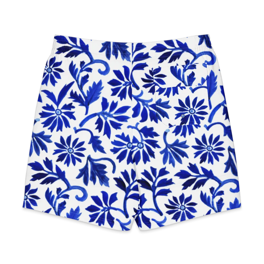 Azure Vinework on Men's Board Shorts — Back