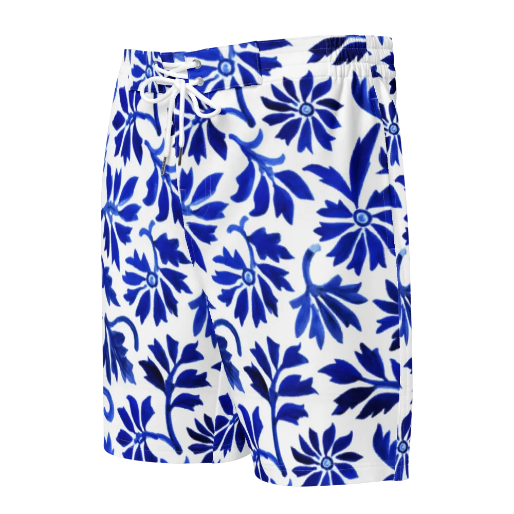 Azure Vinework on Men's Board Shorts — Front