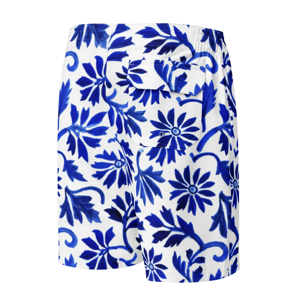 Azure Vinework on Men's Board Shorts — Back