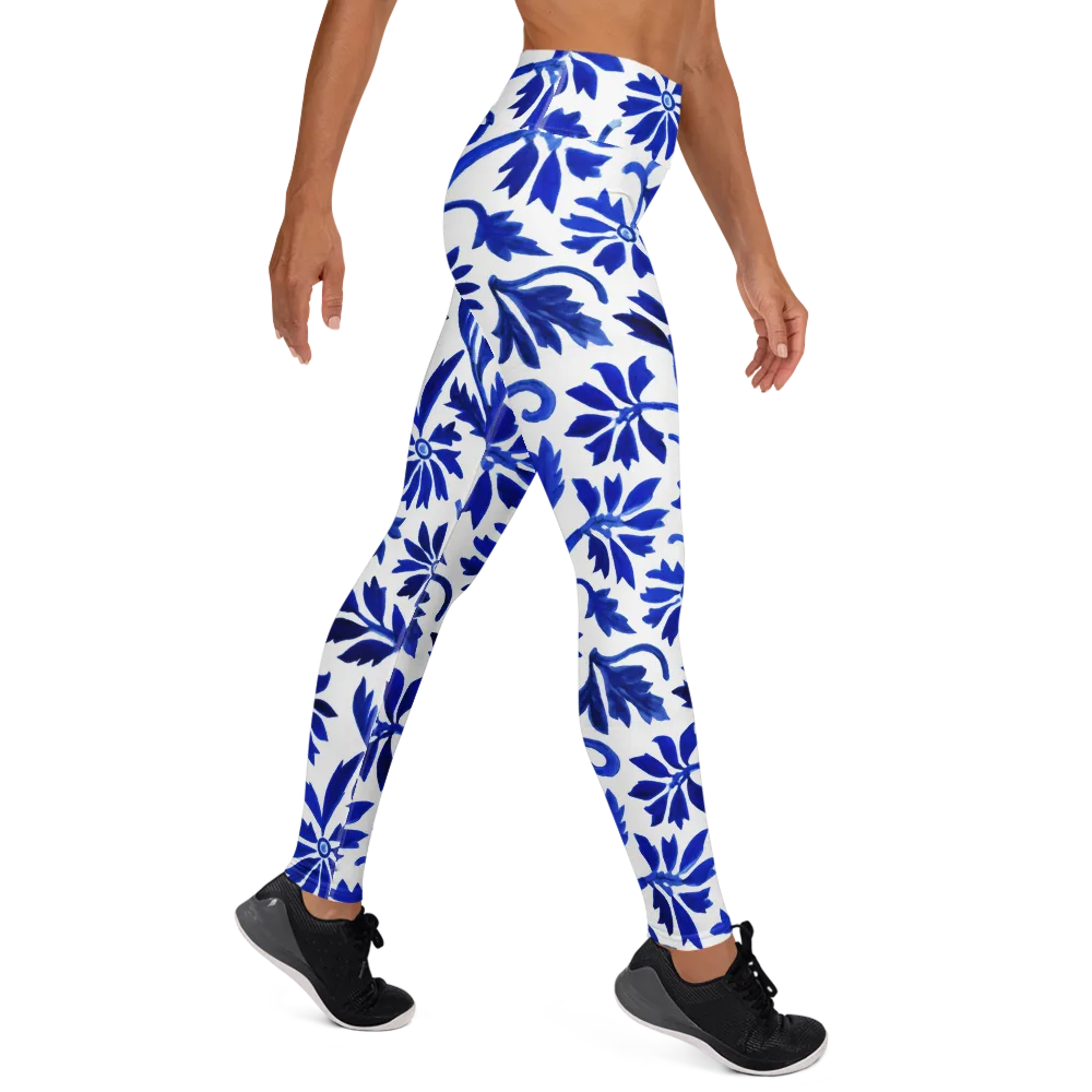 Azure Vinework on Yoga Leggings — Right