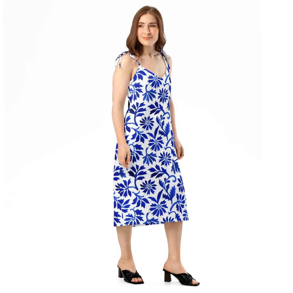 Azure Vinework on Slip Dress — Right Front