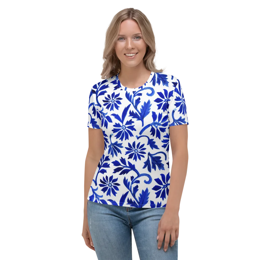 Azure Vinework on Women's Crew Neck T-Shirt — Front