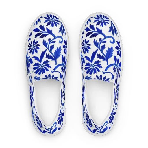 Azure Vinework on a Women's Slip-On Canvas Shoes