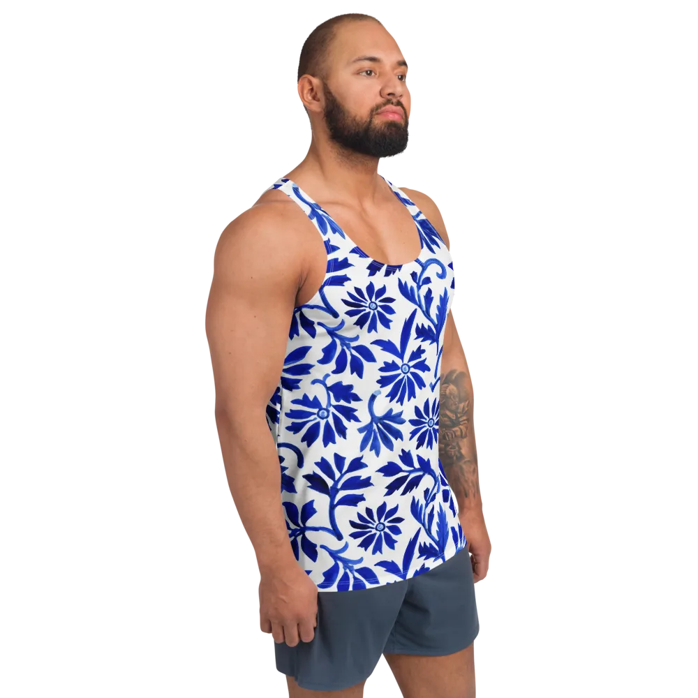 Azure Vinework on Men's Tank Top — Right Front