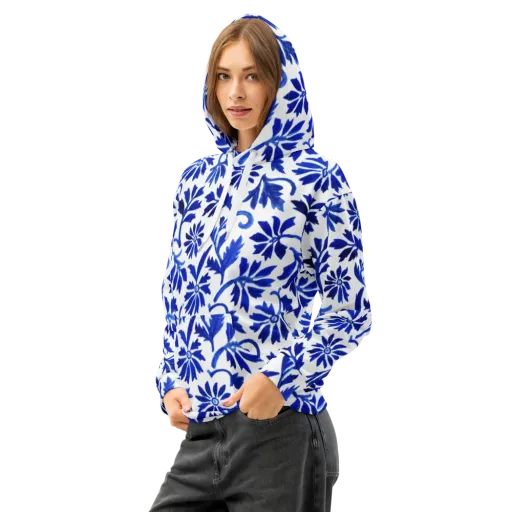 Azure Vinework on a Cotton Hoodie
