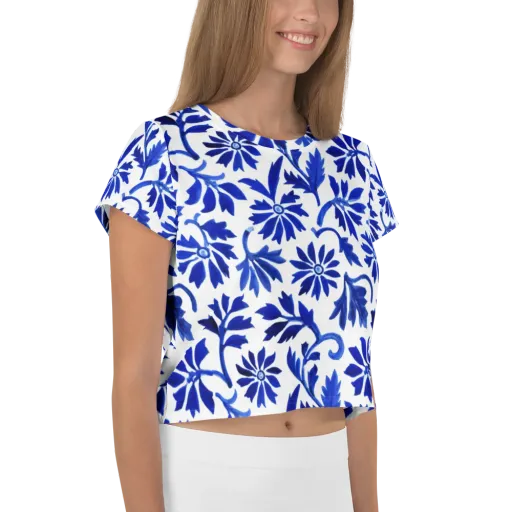 Azure Vinework on a Crop Tee