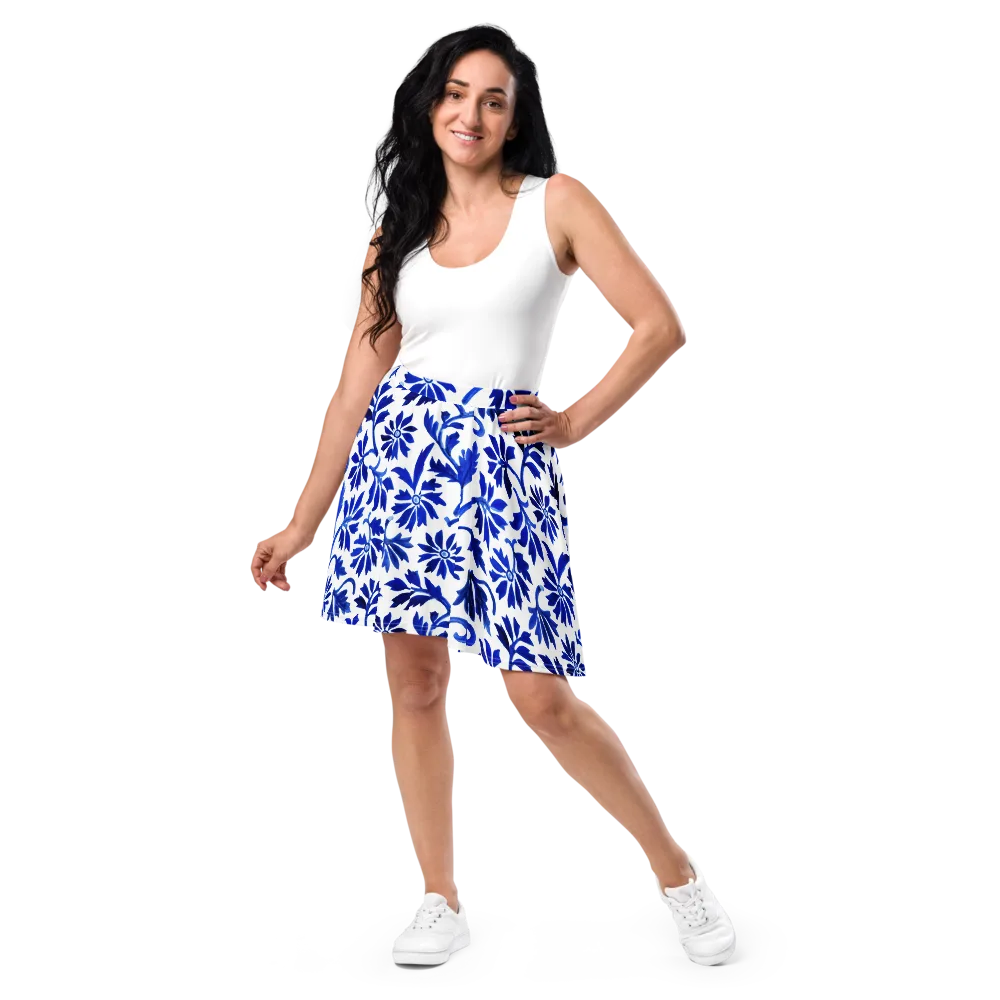 Azure Vinework on Skater Skirt — Front