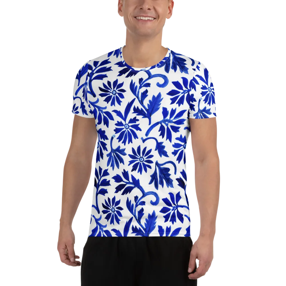 Azure Vinework on Men's Athletic T-Shirt — Front