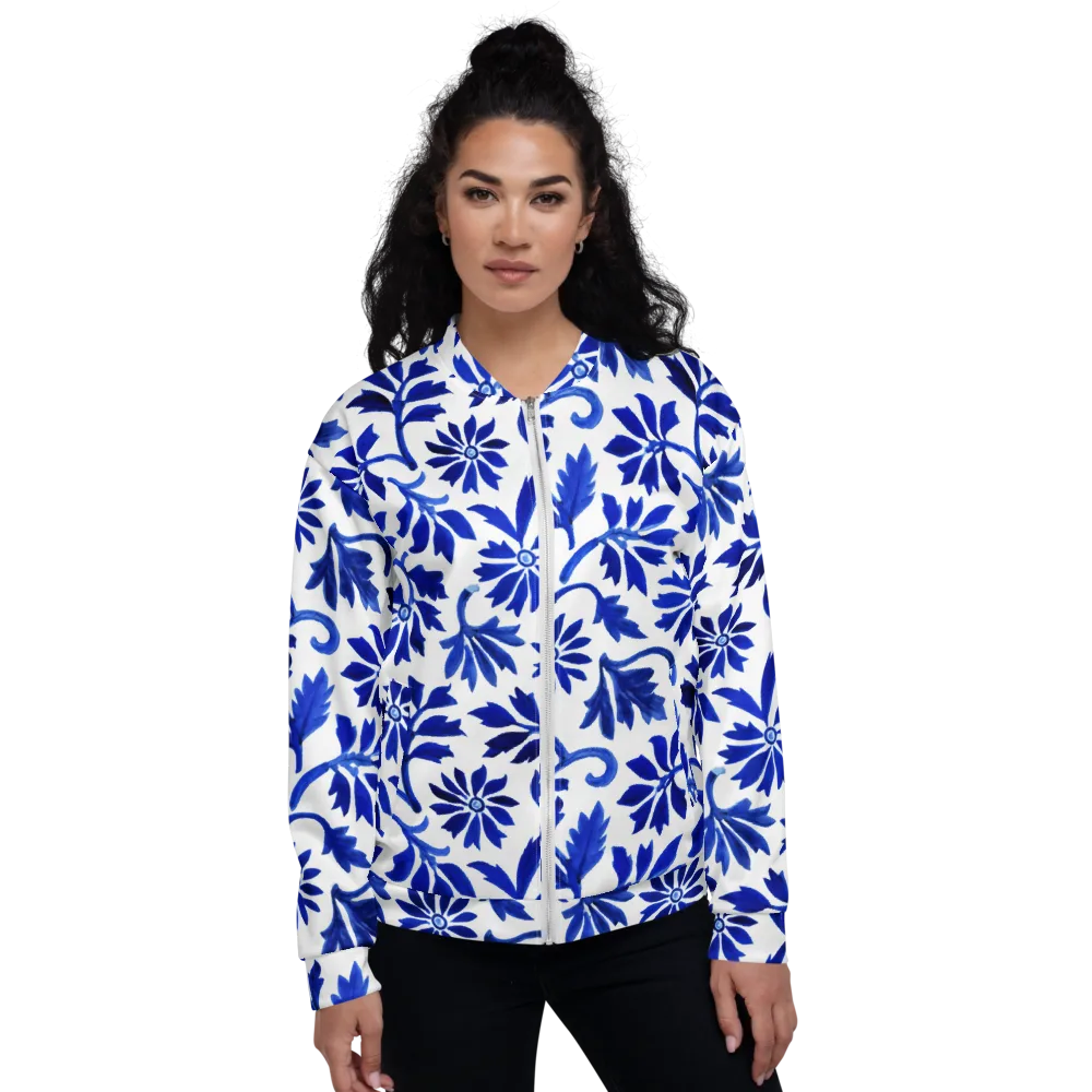 Azure Vinework on Bomber Jacket — Front