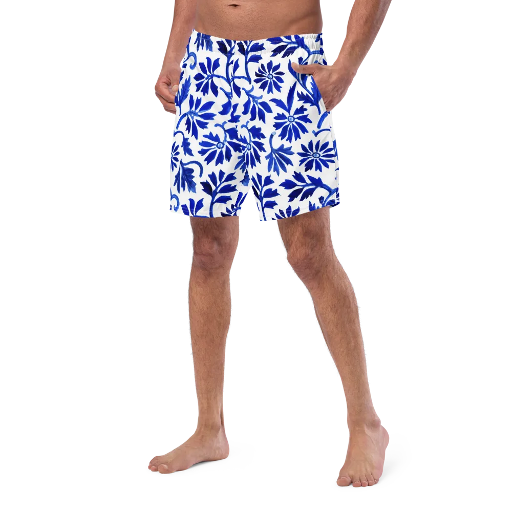 Azure Vinework on Swim Trunks — Left Front