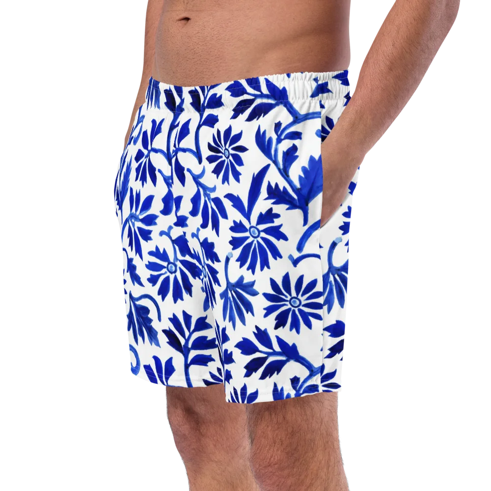 Azure Vinework on Swim Trunks — Left Front