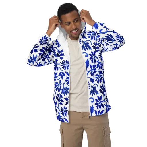 Azure Vinework on a Men's Windbreaker