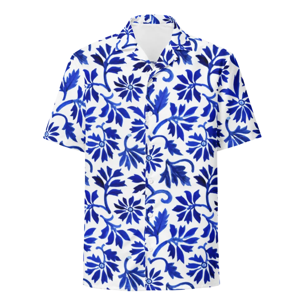 Azure Vinework on Button Shirt — Front