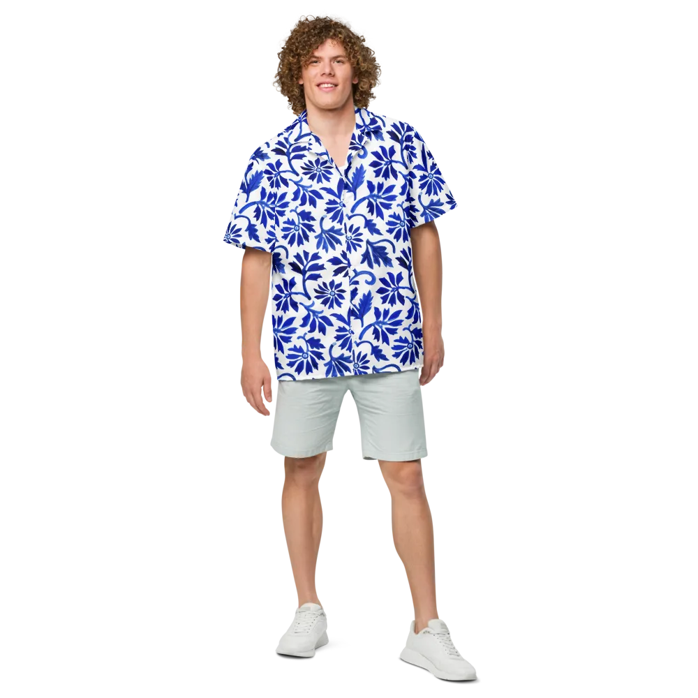 Azure Vinework on Button Shirt — Front