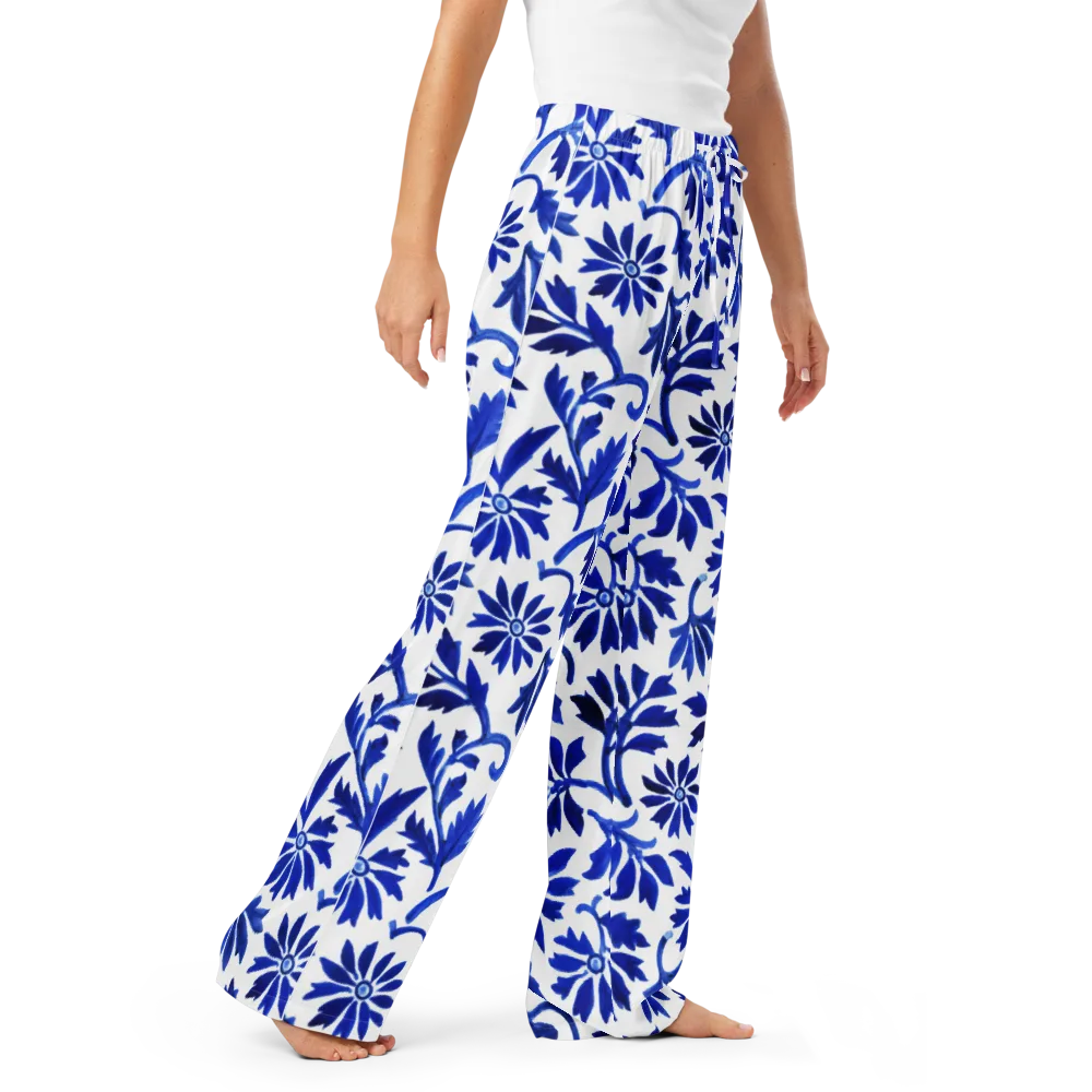 Azure Vinework on Women's Pajama Pants — Right Front