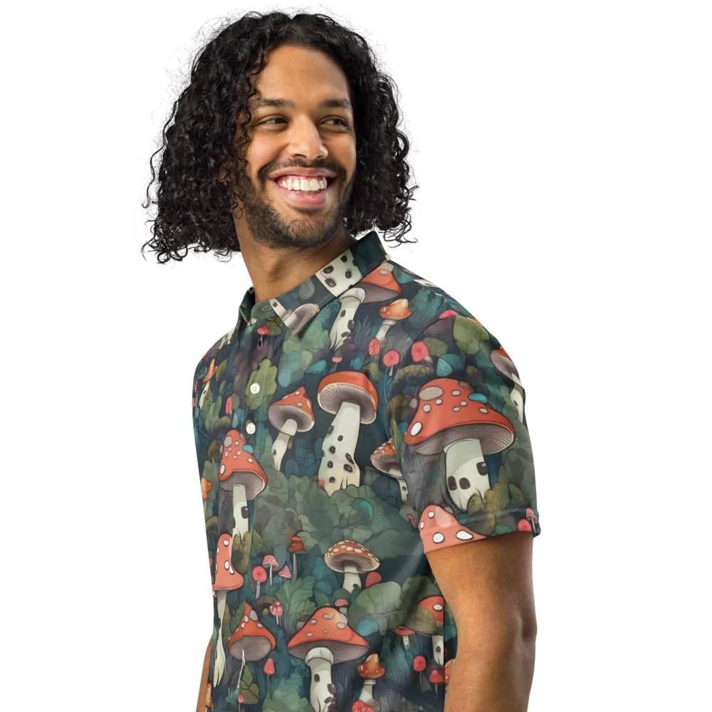 Toadstool Canopy on Men's Slim Fit Polo Shirt — Left Front