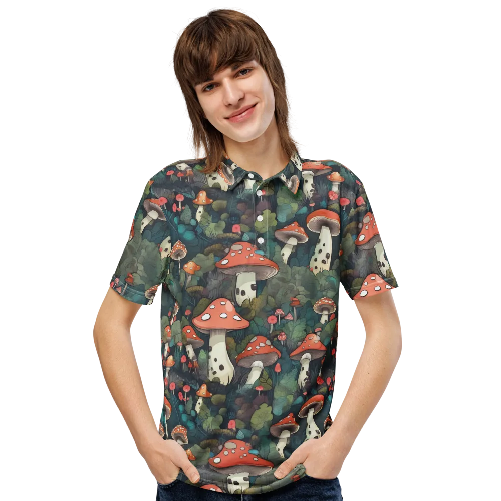 Toadstool Canopy on Men's Slim Fit Polo Shirt — Front