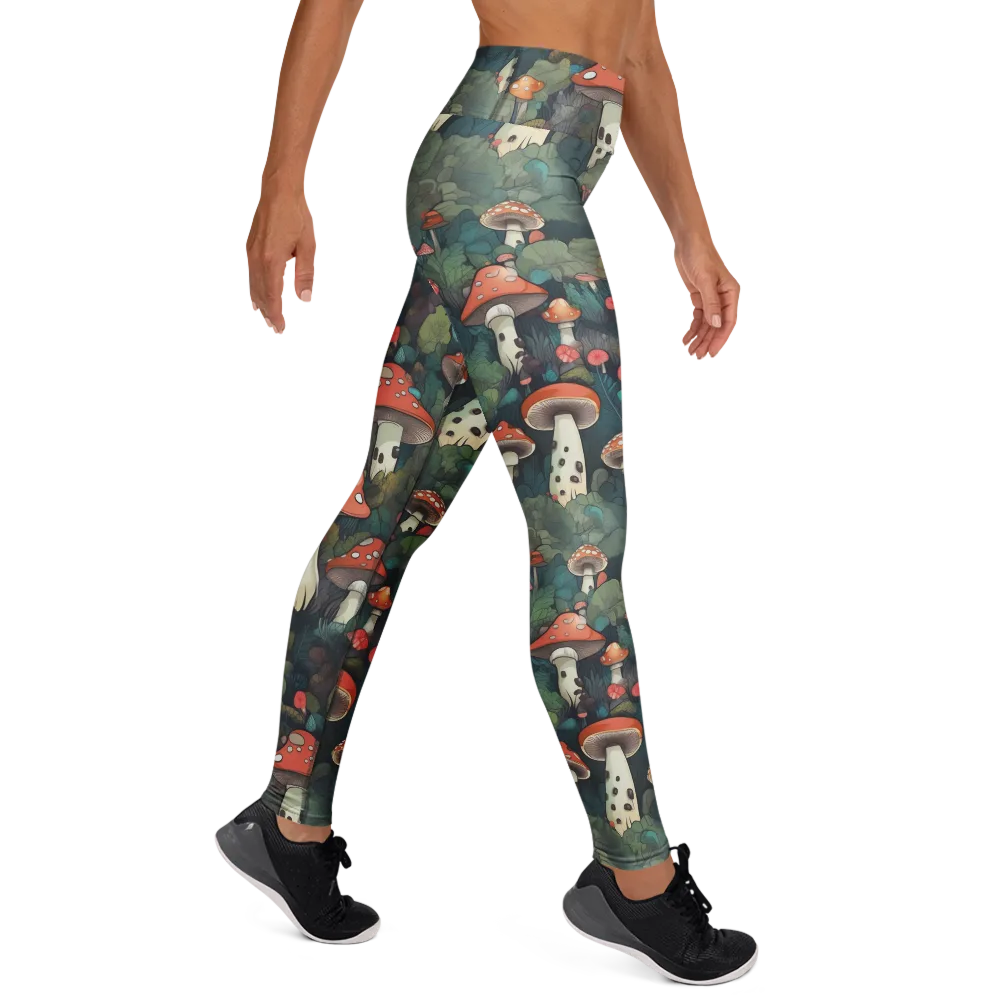 Toadstool Canopy on Yoga Leggings — Right