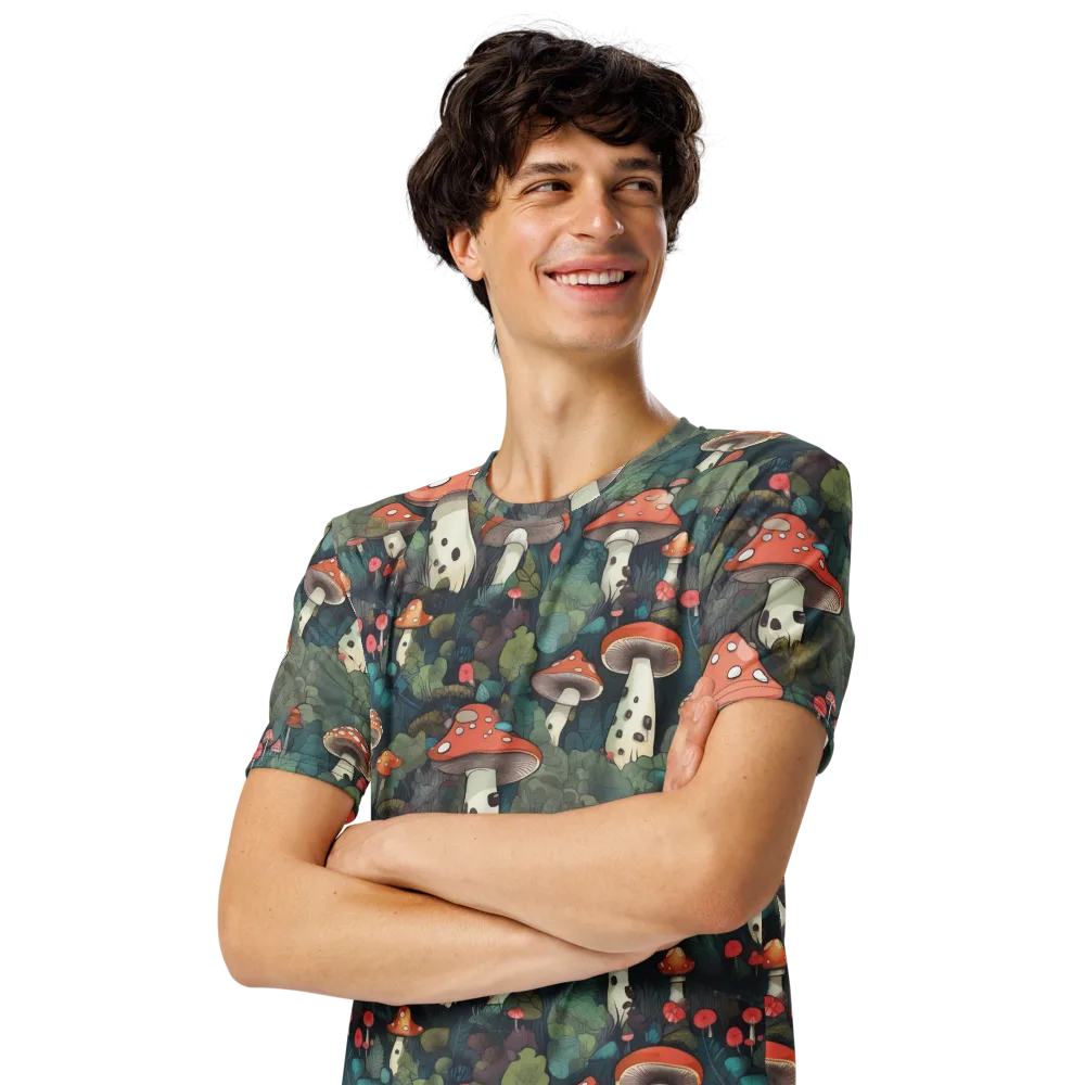 Toadstool Canopy on Men's Crew Neck T-Shirt — Left Front