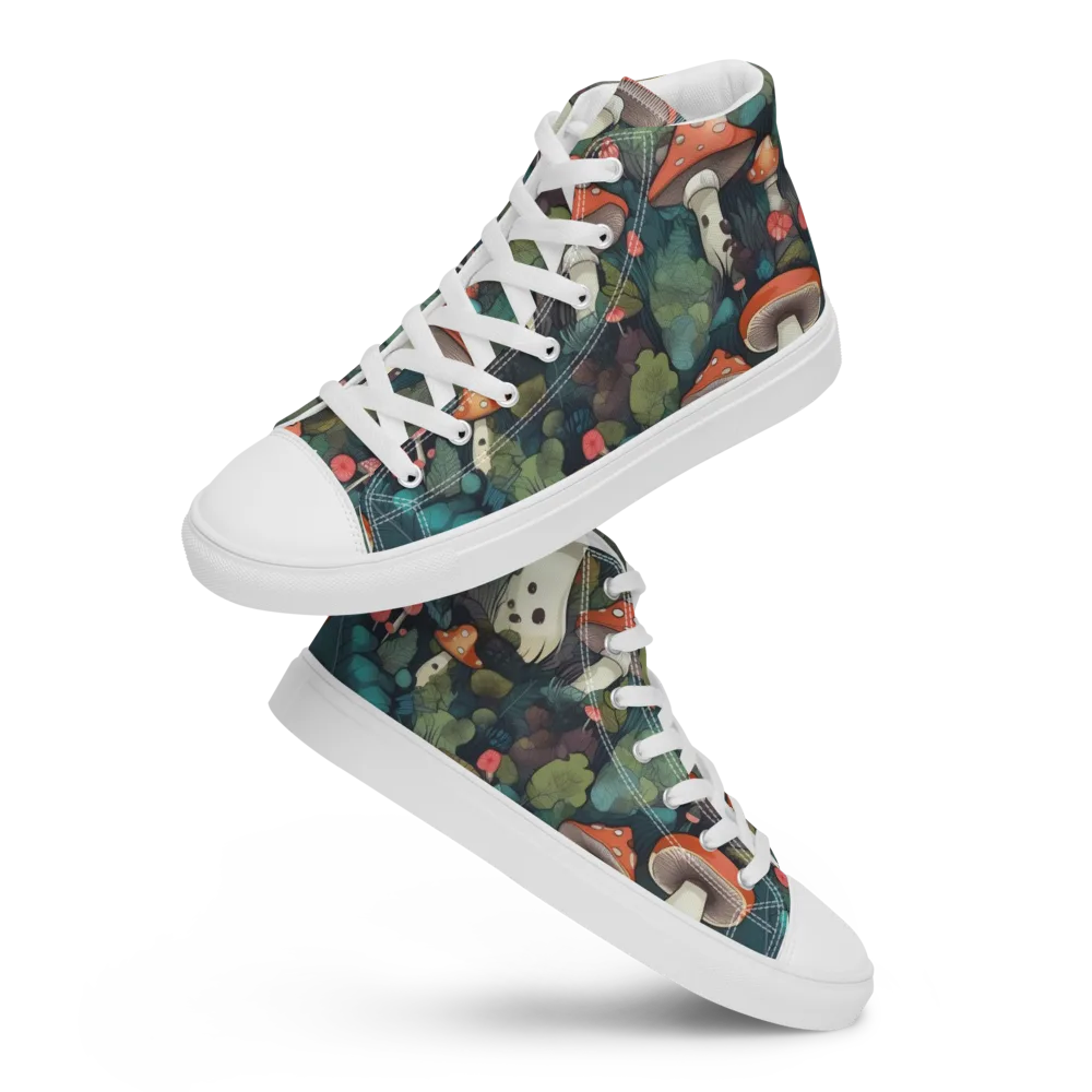 Toadstool Canopy on Men's High Top Canvas Shoes — Front